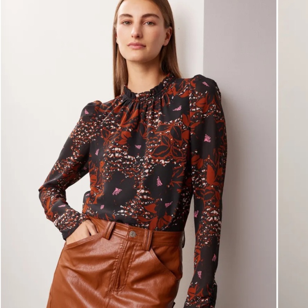 Fall dark floral blouse Peter Som